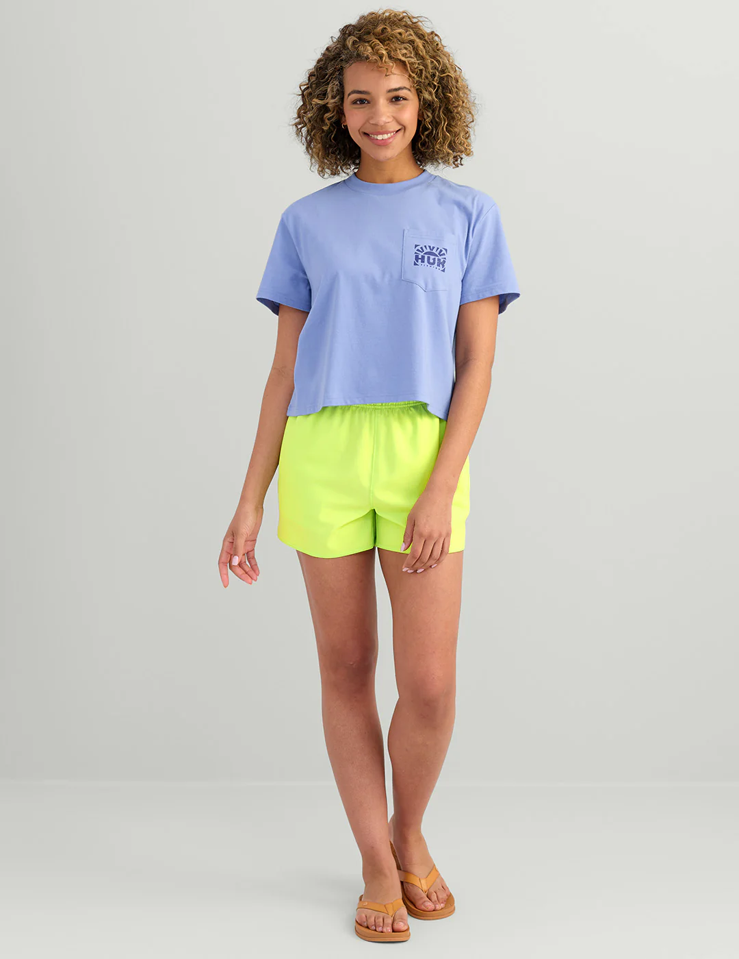 Womens Sunrise Crop Pocket Tee - Image 3