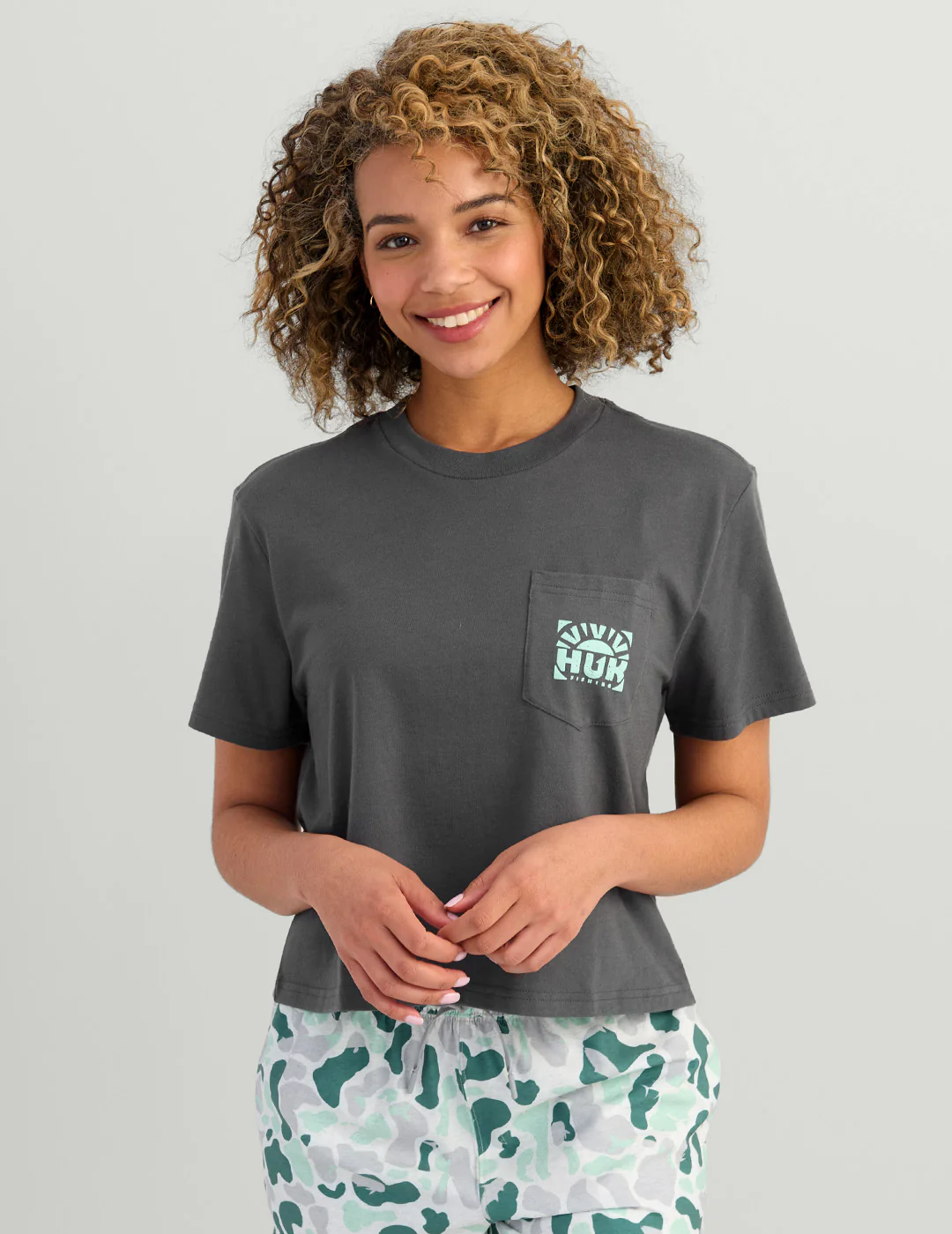 Womens Sunrise Crop Pocket Tee - Image 3