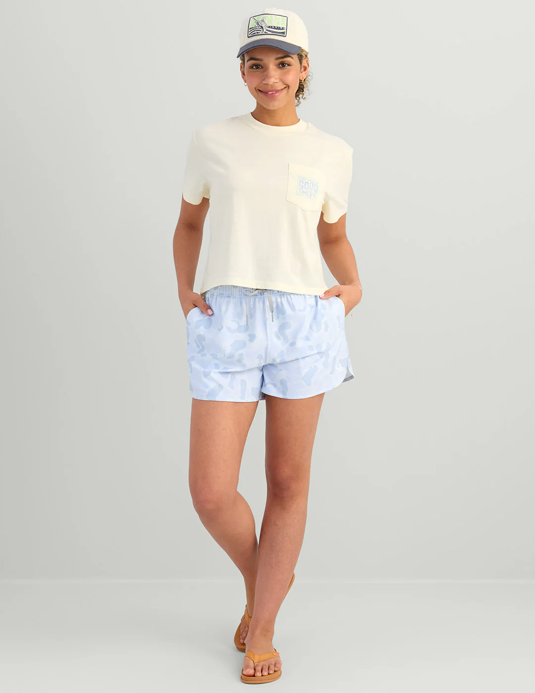 Womens Tight Lines Cropped Pocket Tee - Image 3