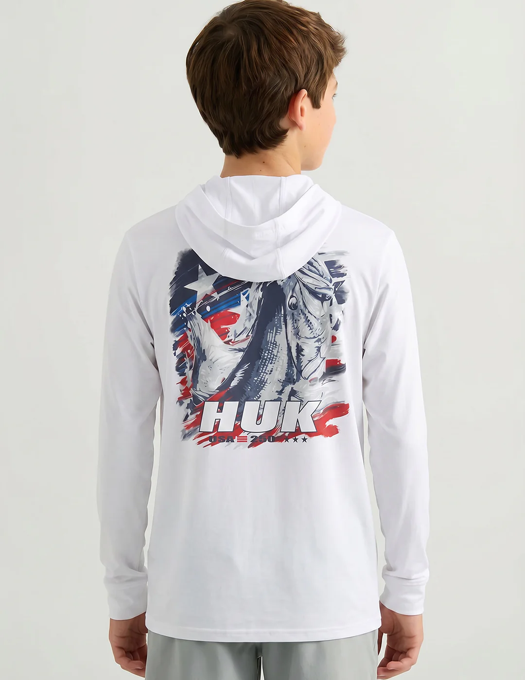 Kids America 250 Fish & Flag Hoodie Tee