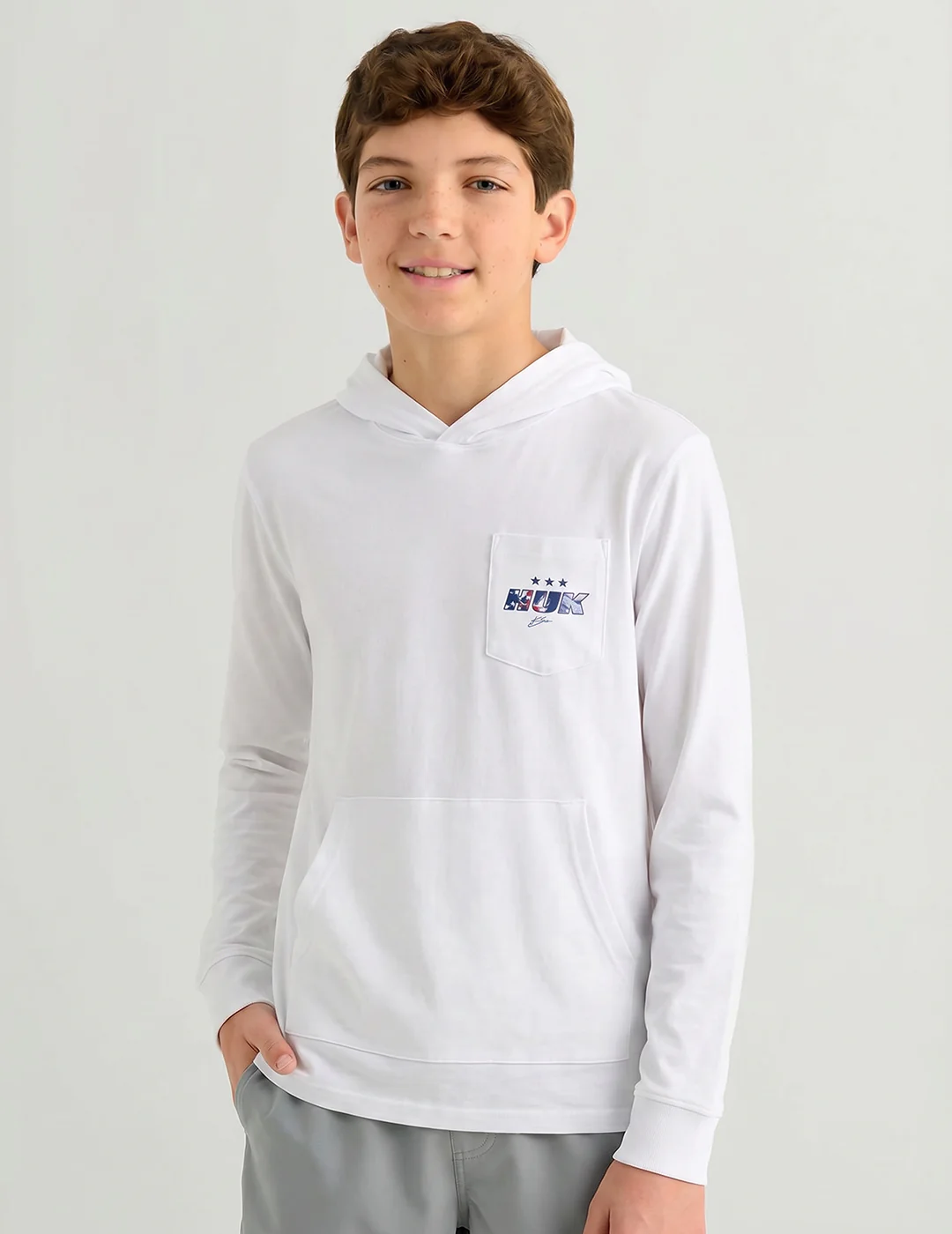 Kids America 250 Fish & Flag Hoodie Tee - Image 2