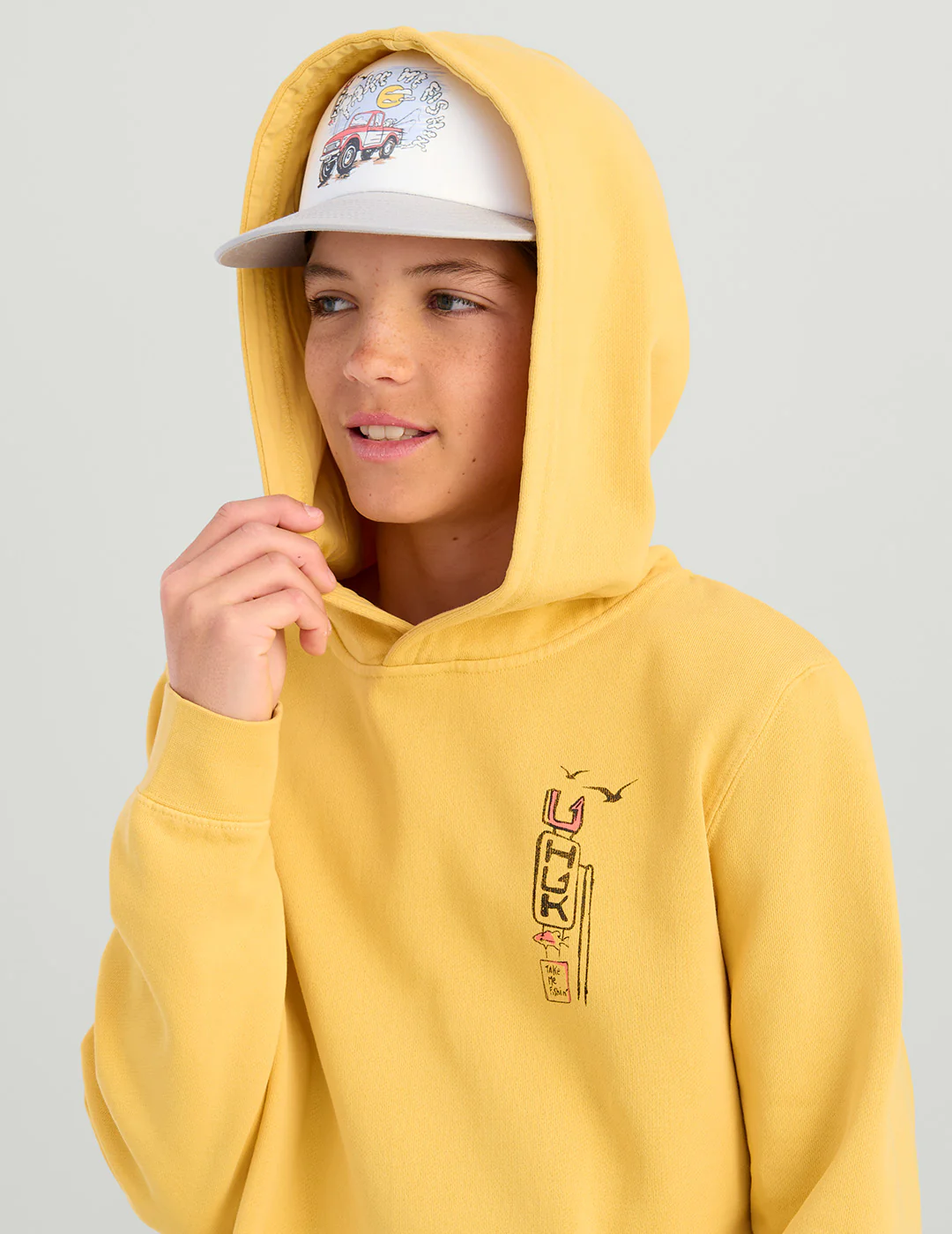 Kids Huk Truck Cotton Hoodie - Image 5