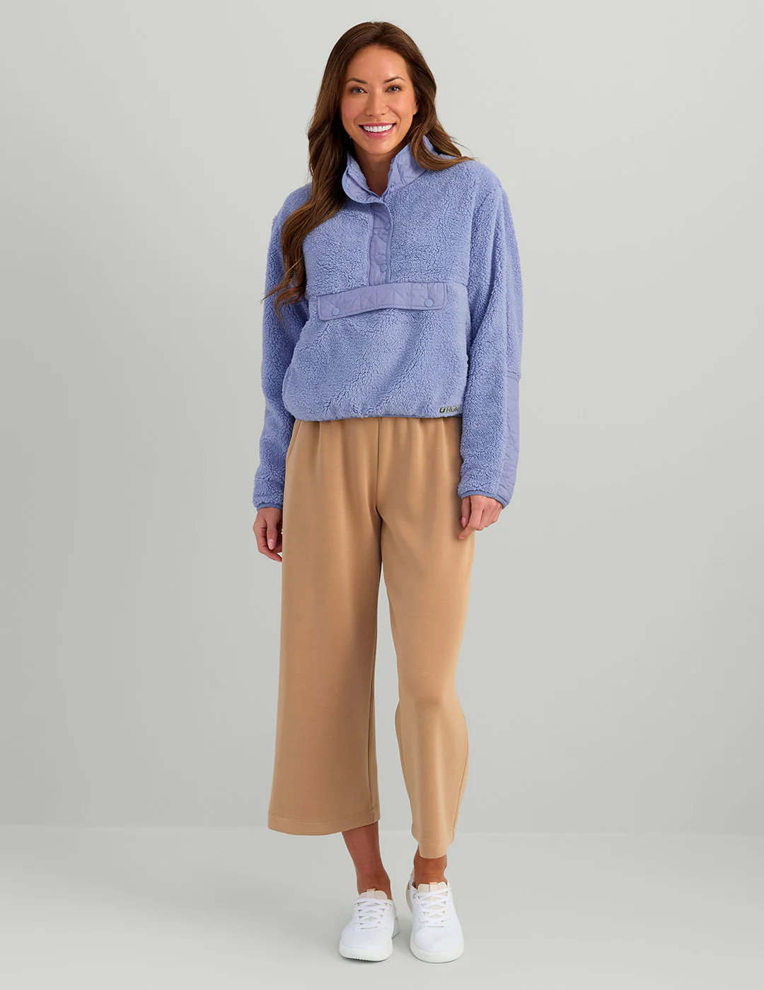 Womens Plush Fleece 1/2 Zip Pullover - Image 3