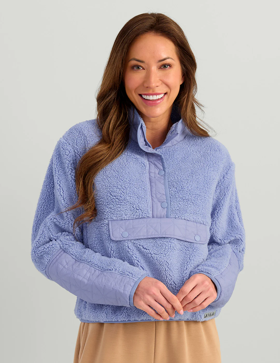 Womens Plush Fleece 1/2 Zip Pullover - Image 4