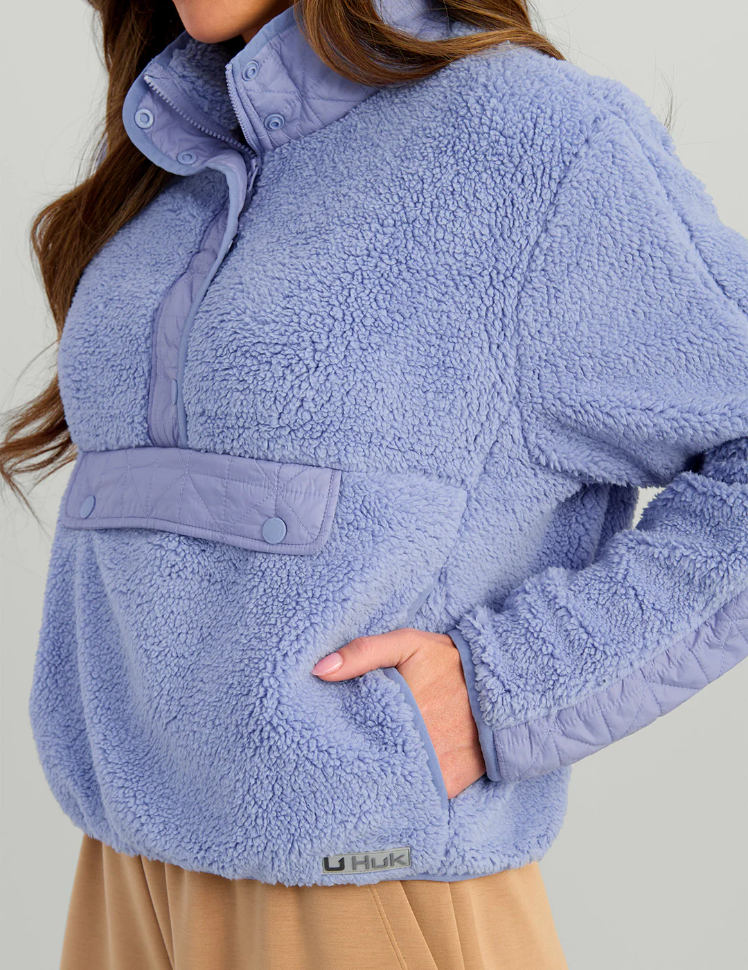 Womens Plush Fleece 1/2 Zip Pullover - Image 6