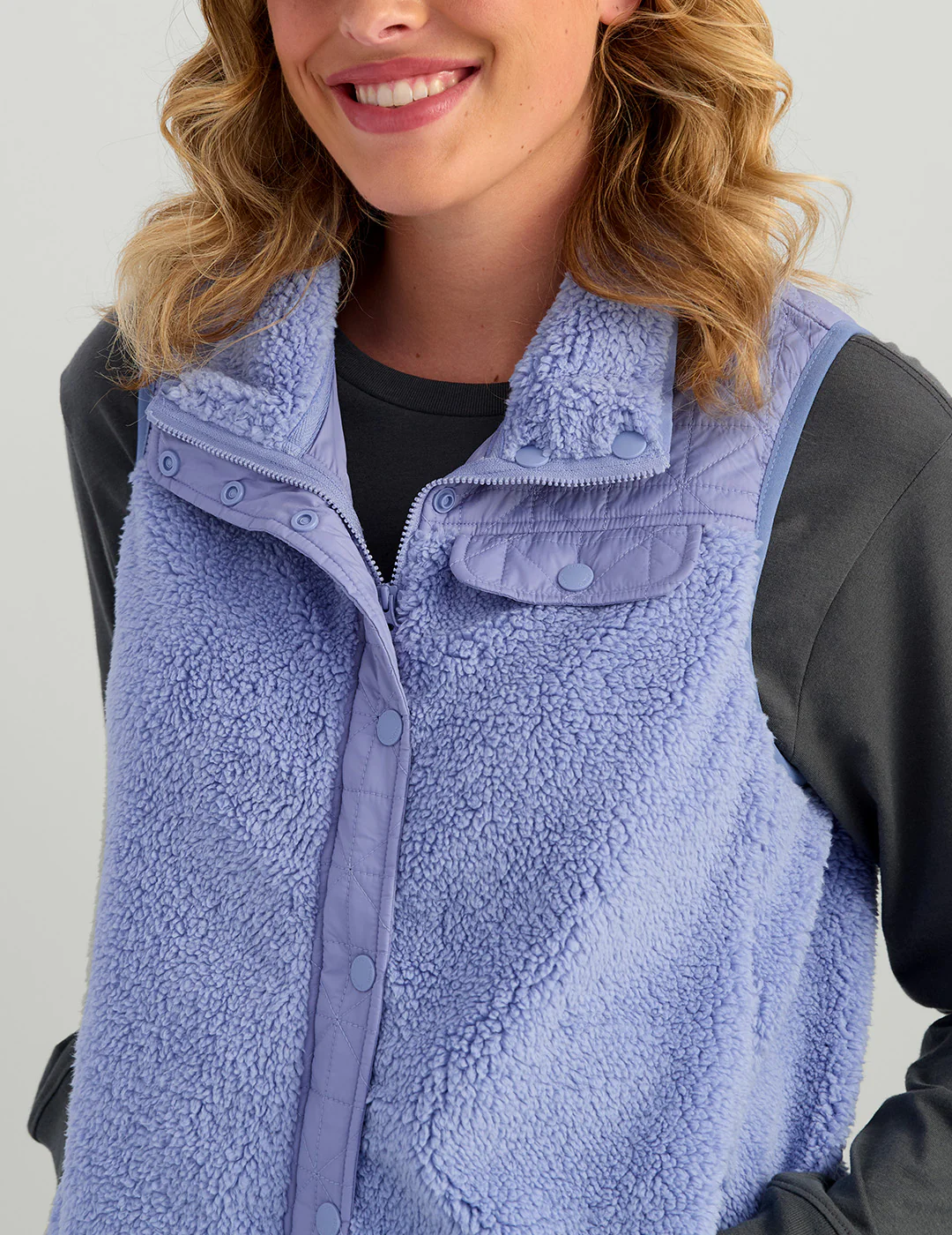 Womens Plush Fleece Vest - Image 4