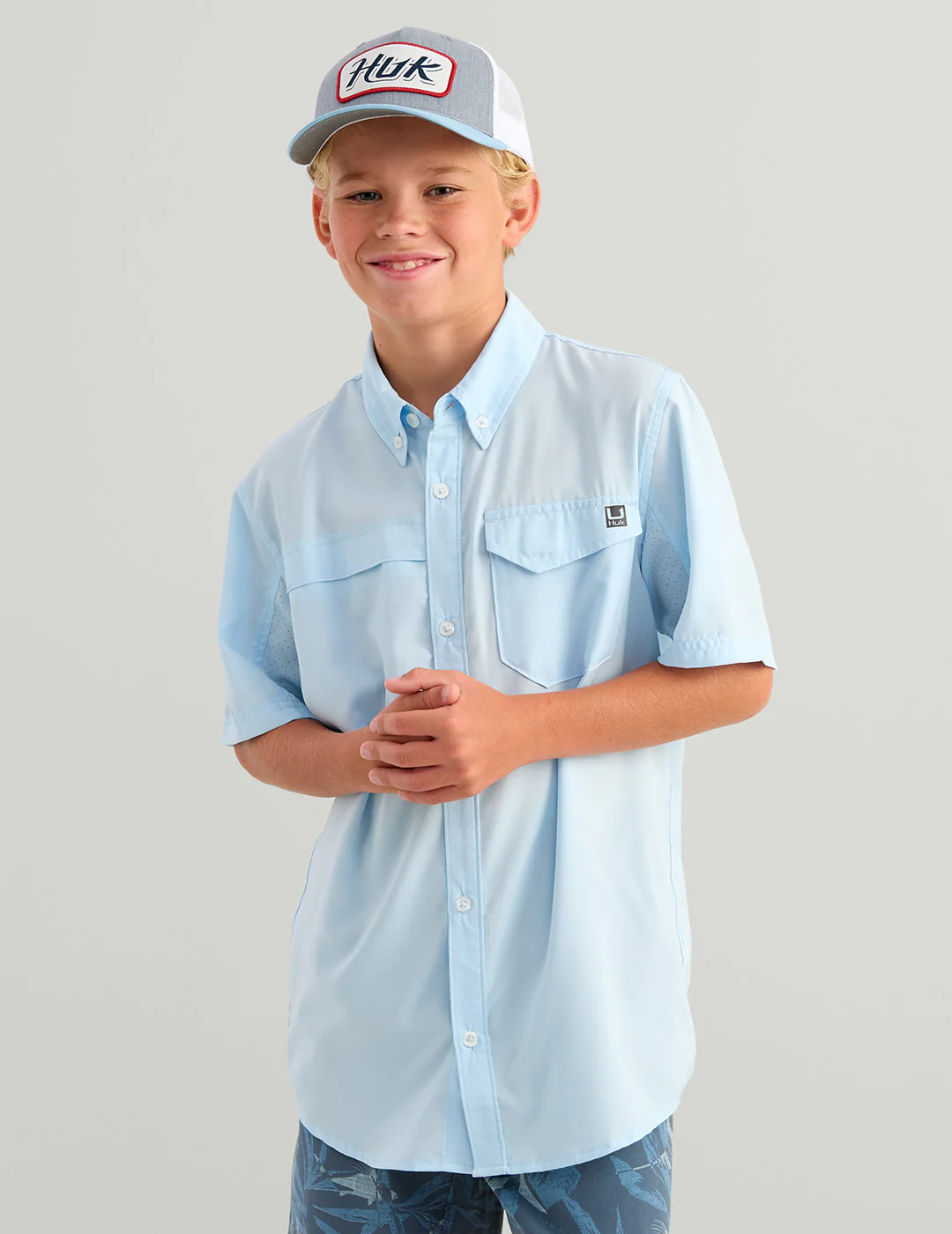 Kids Tide Point Short Sleeve Button Down
